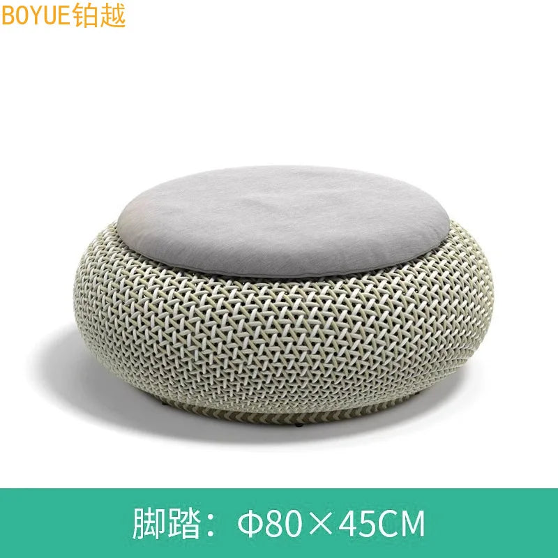 Outdoor rattan sofa B & B terrace balcony rain and sun protection coffee table combination villa garden furniture outdoor