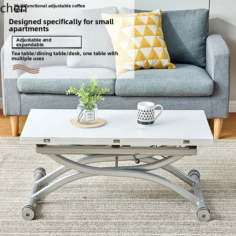 YFY  Activity Coffee Table Dining Table Integrated Small Apartment Folding Lifting Dual-use Movable with Wheels Two-in-One