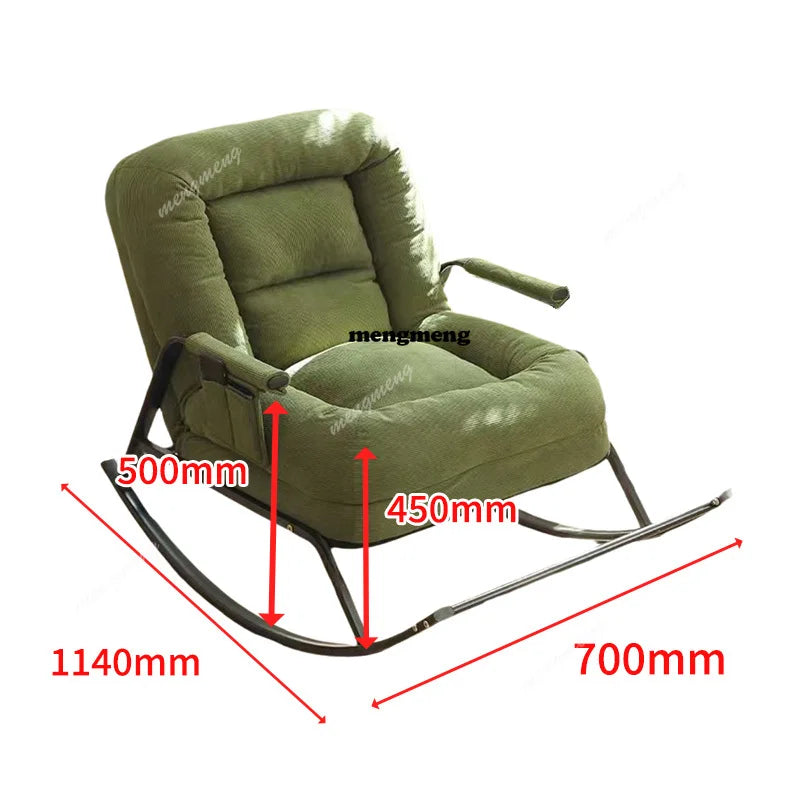 Modern Rocking Chair with Footrest Soft Lounge Chairs for Living Room Bedroom Adjustable Comfort Home Office Relaxing Armchair