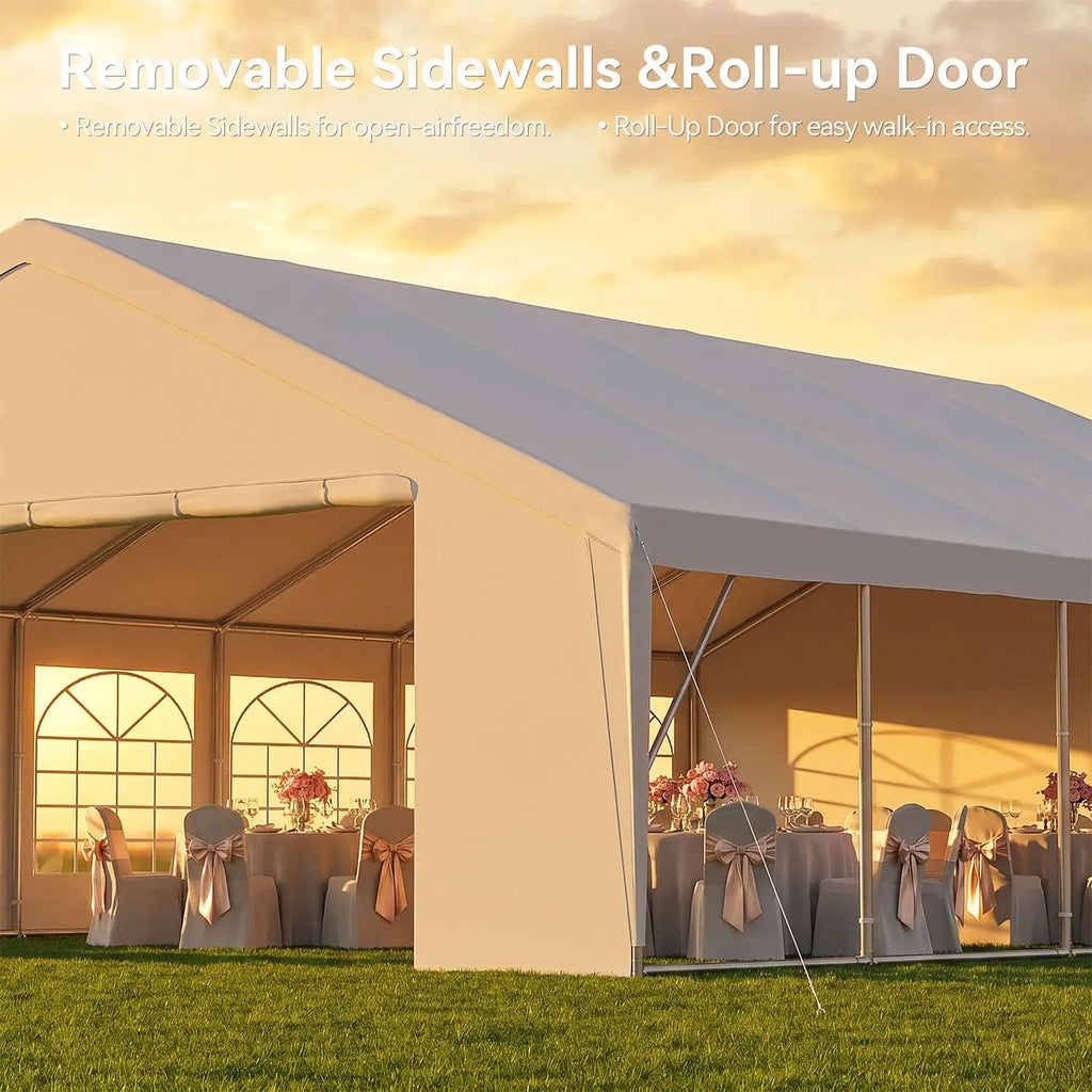 20x30 Party Tent,Heavy-Duty Canopy Tents for Parties Weddings Events Removable Sidewalls,Roll-up Door,Waterproof, Customized