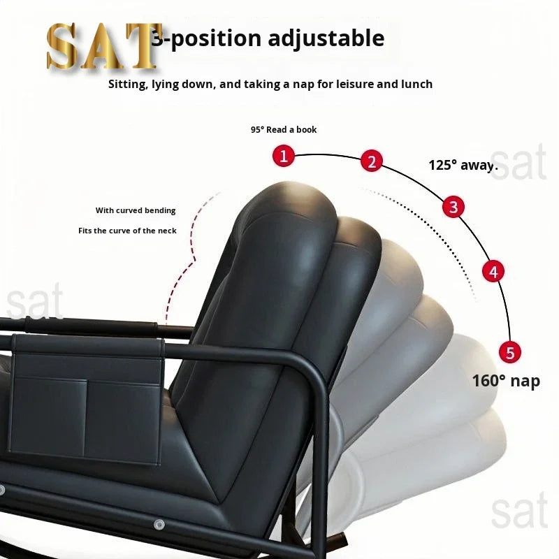 #@ Lazy Sofa Rocking Chair Household Adult Balcony Casual Living Room Single Rocker Vintage Style Recliner Lounge
