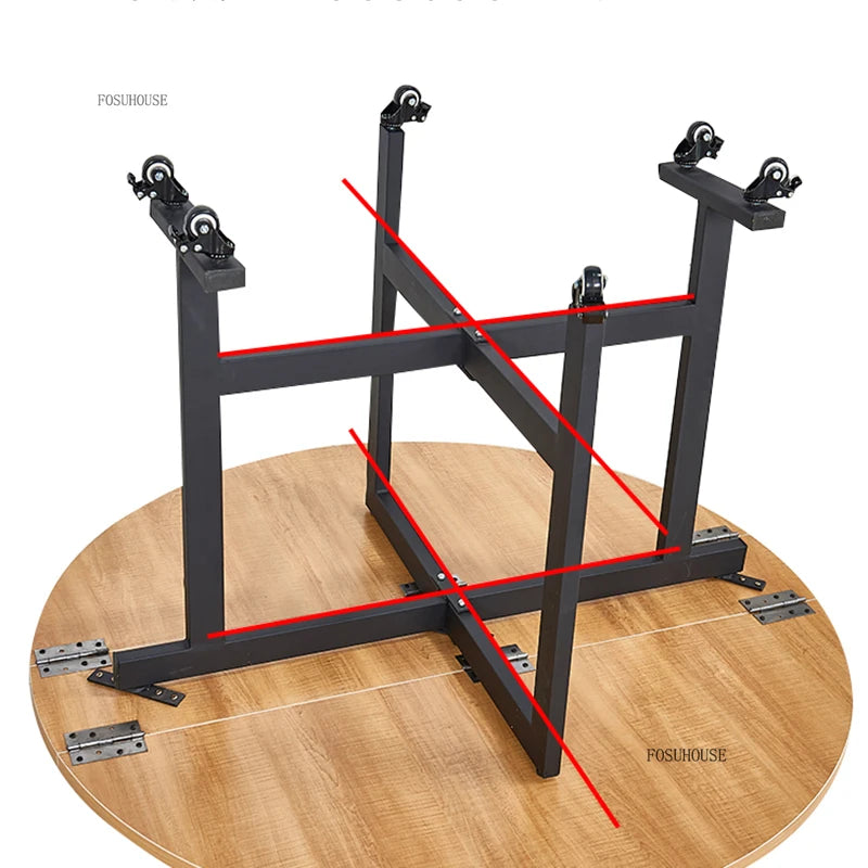 Light Luxury Solid Wood Dining Tables Nordic Dining Room Furniture Folding Kitchen Table Designer Household Pulley Dining Table