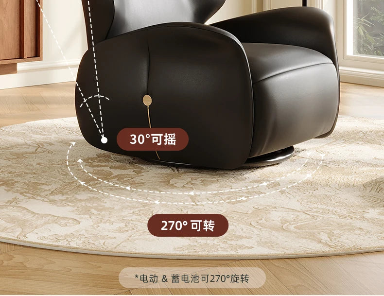 Modern Luxury Aesthetic Single Leather Sofa Lazy Recliner Couch Home Furniture Electric Italian Designer Sofa