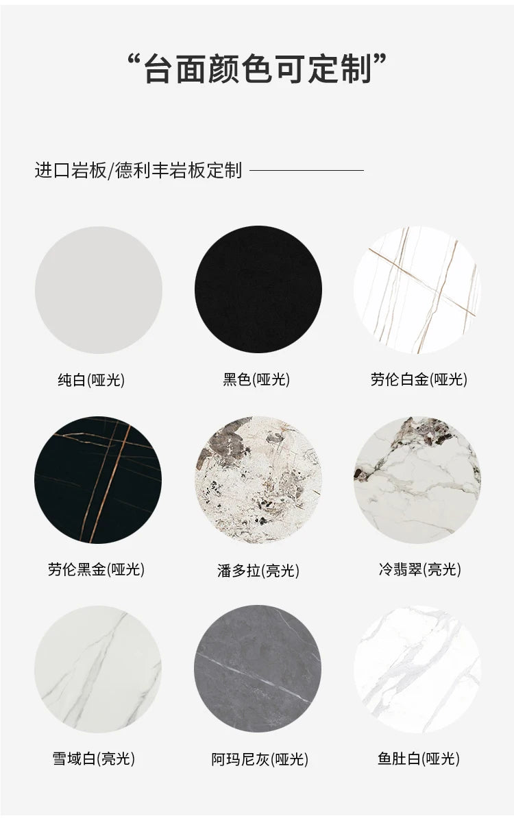 N44 Slate round table home small apartment modern simple dining room dining table solid wood designer high-end feeling