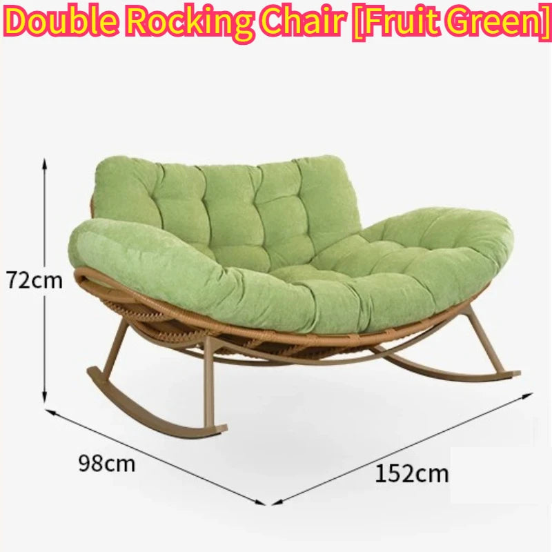 Lazy Rocking Chair Double Lounge Chair Single Sofa Chair Rattan Balcony Home Leisure and Comfortable Lunch Break Can Sleep