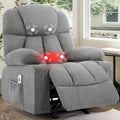 Massage Rocker Recliner Chair with Heat & Vibration Nursery Glider 4 Pockets 2 Cup Holders Fabric Beige, Customized