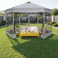 16x16 Pop Up Gazebo on Clearance Mosquito Netting Gray