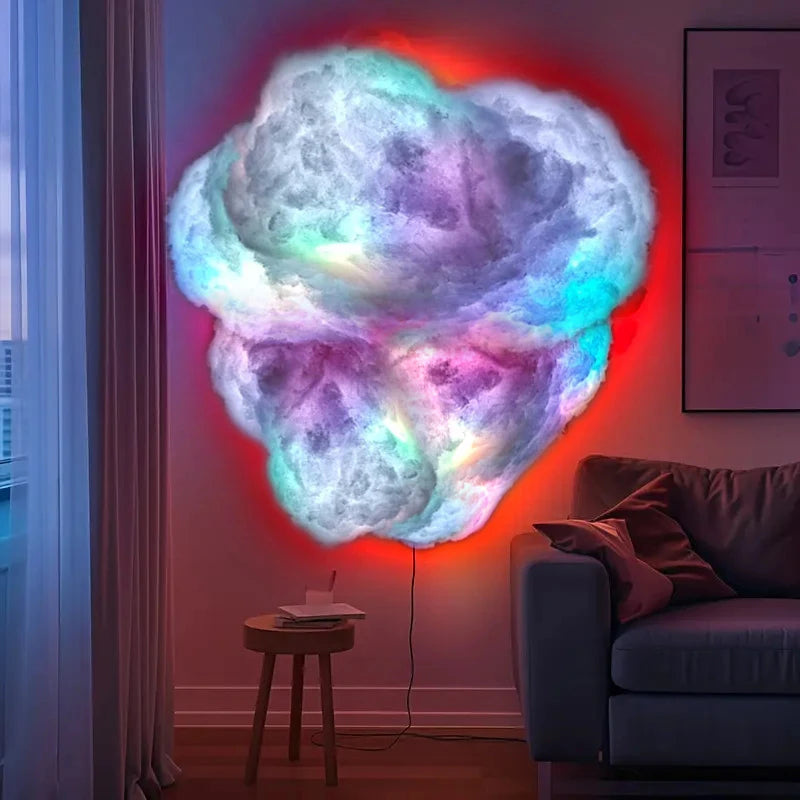 Cloud LED Light, Cloud Music Sync Multicolor Changing Strip Light, Atmosphere DIY Creative Thunder Cloud Lamp Wall Ceiling Light