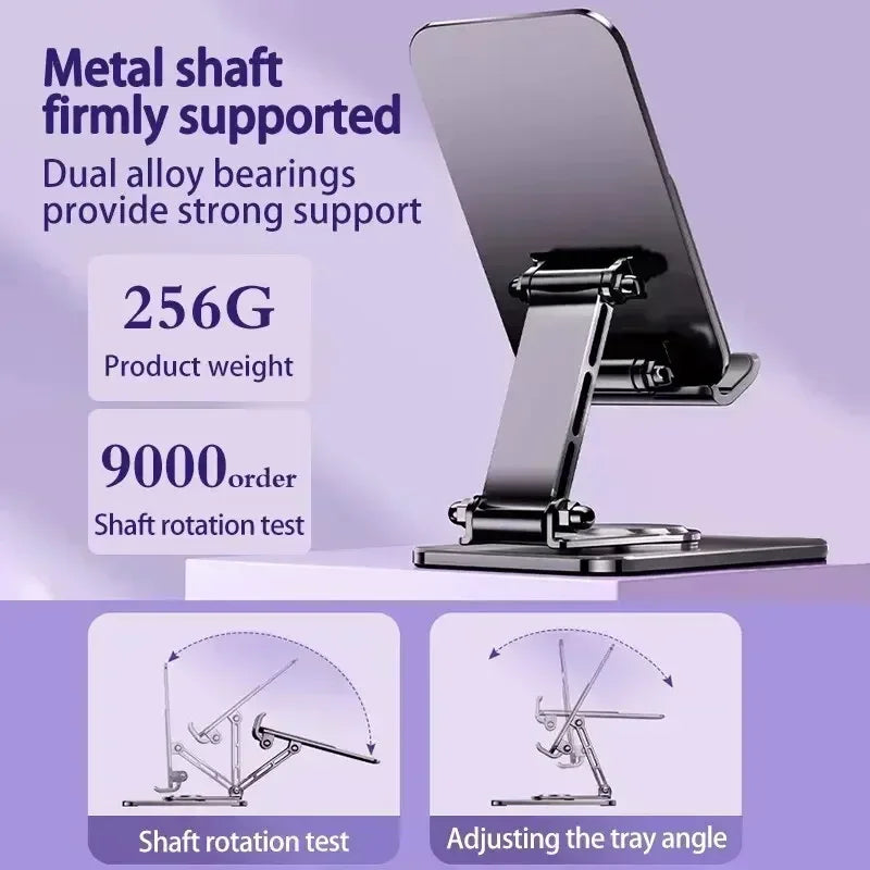 360° Rotation Metal Phone Holder Portable Foldable Desktop Tablet Stand For iPhone Samsung Xiaomi iPad Air Cellphone Bracket