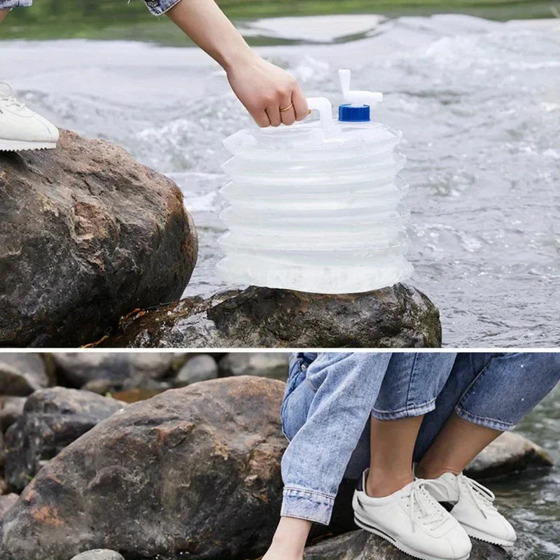 10L-15L Collapsible foldable bottle Container Water Storage Bottle Bucket Pail Water Bag water&juice dispenser Camping Outdoor