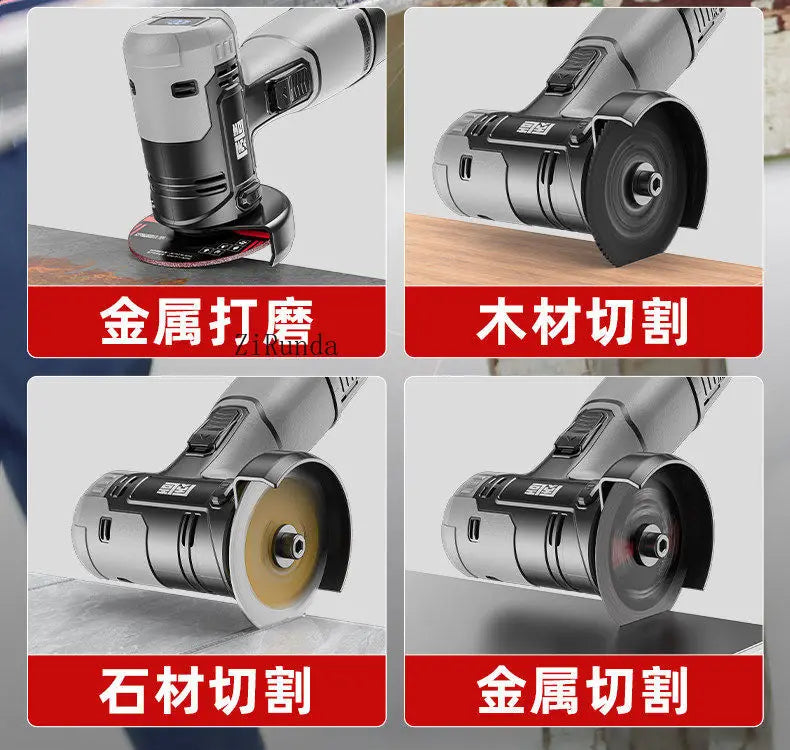Mini angle grinder, genuine polishing machine, hand grinder, lithium electric cutting machine, household handheld small