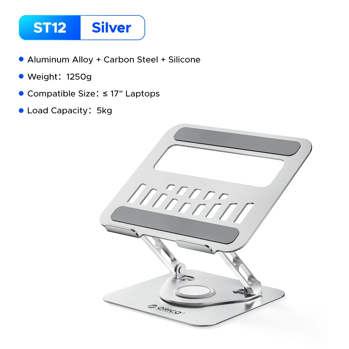 ORICO Foldable Laptop Stand Aluminum Alloy 360 Adjustable Notebook Stand Up to 17 inch Laptop Folding Desktop Support Holder