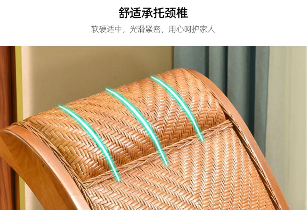 Rattan rocking chair Adult leisure recliner Natural rattan Xiao real rattan free chair Elderly solid wood new Chinese rocking ch
