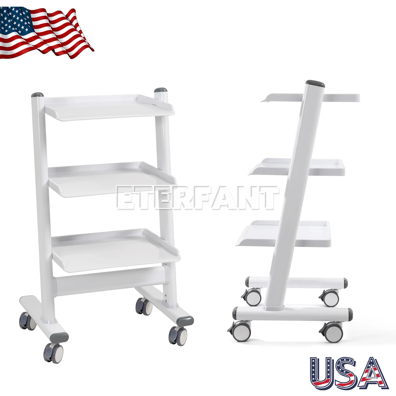 Dental Mobile Chair Black/Blue/Folding Chair with LED Light+Turbine Unit 4H PU/3Layer Trolley Cart Tool Mobile ABS with Socket