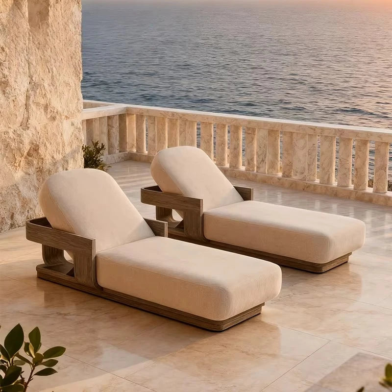 Garden Furniture Pool Chairs Outdoor Sun Loungers Luxury Teak Garden Sunbed for Beach Chairs Garden Chairs Patio Furniture Set
