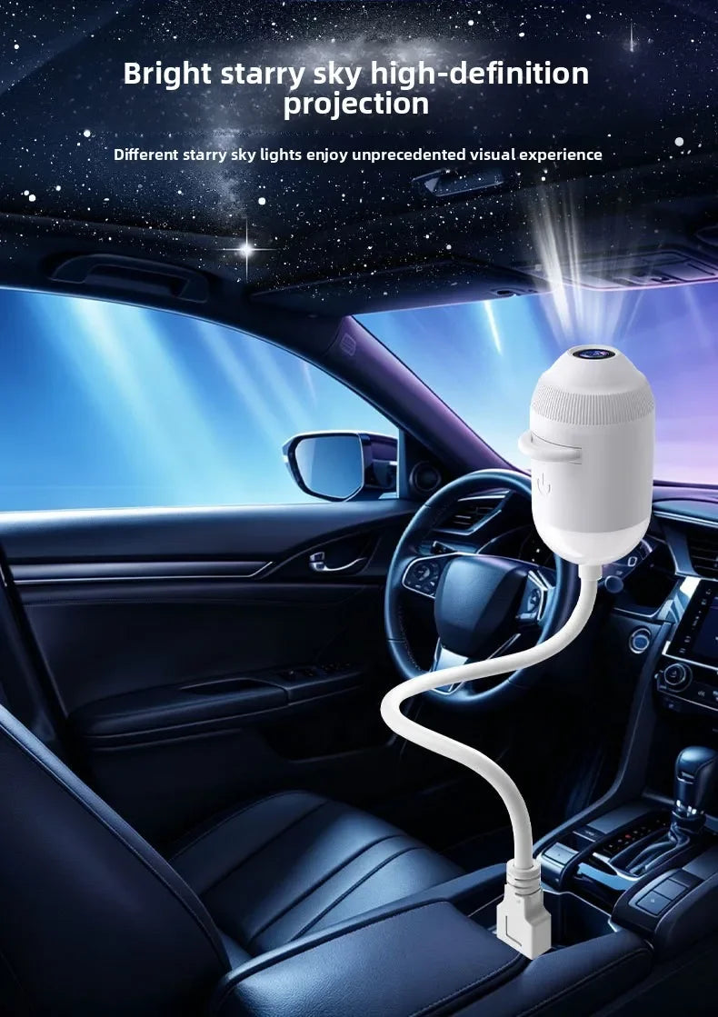 USB Star Projector Night Light Romantic Nebula Atmosphere Lamp for Car Interior Home Bedroom Decor USB Charging