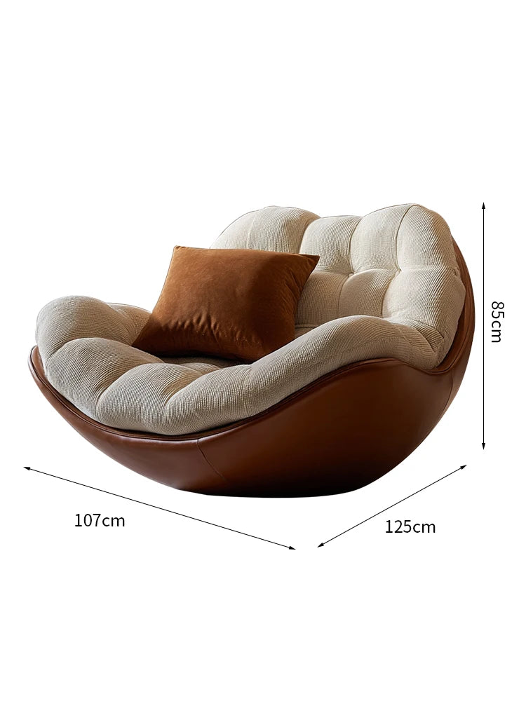 Italian minimalist rotating single sofa designer fabric balcony single chair medieval leisure recliner