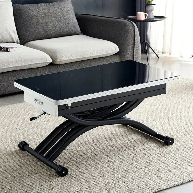 Lifting coffee table folding telescopic household dining table dual-purpose creative simple small apartment living room