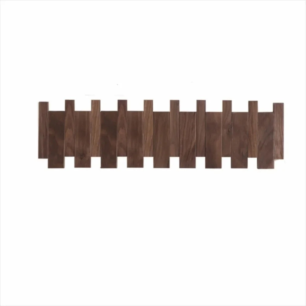 New Wall Mounted Wood Coat Racks High Quality with 8 Hooks Piano Key Shaped Hats Organizer Durable Art Clothes Hook Keys