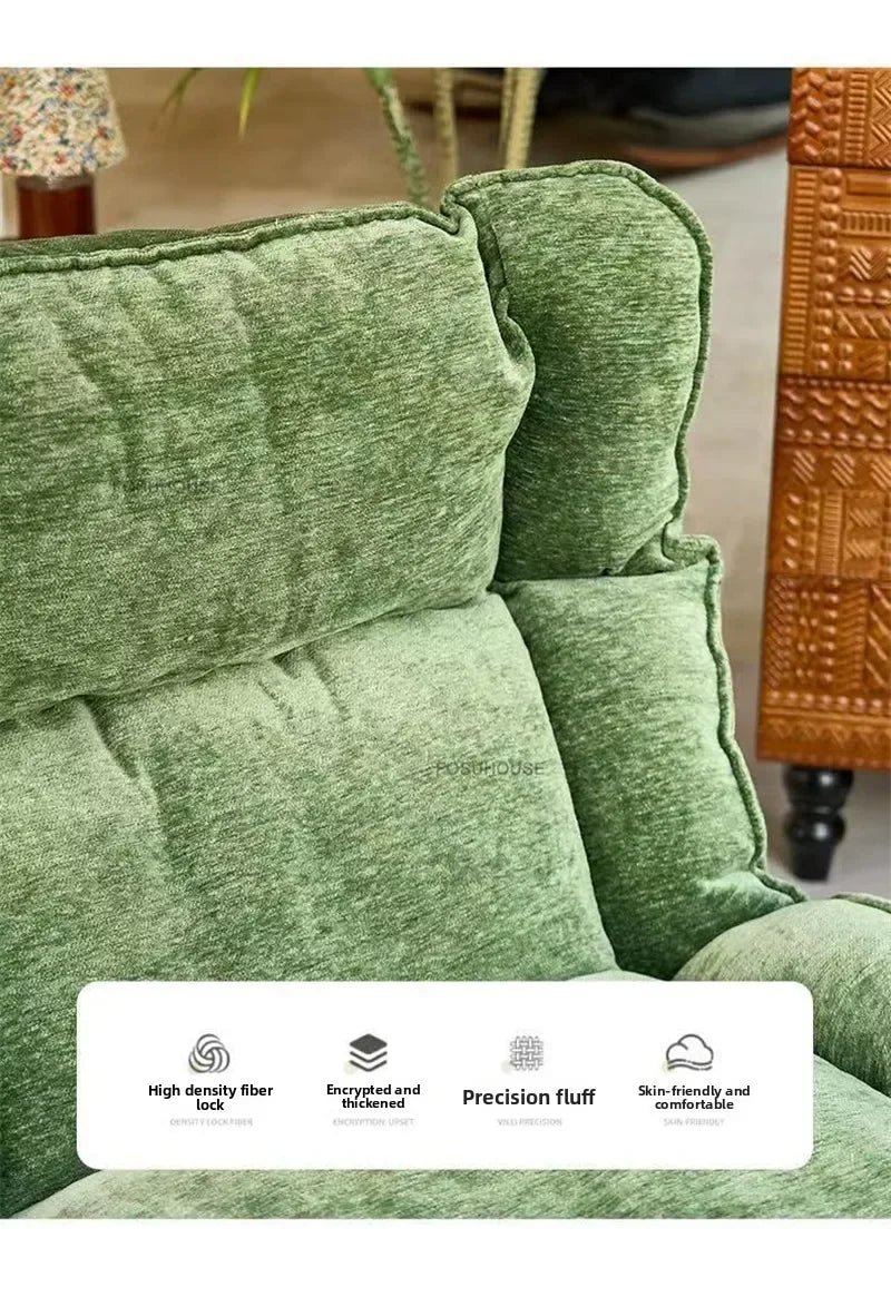 Space Saving Folding Rocking Chair Single Sofa Recliner Living Room Chair Balcony Home Leisure Nap Adjustable Cozy Lounge Chair