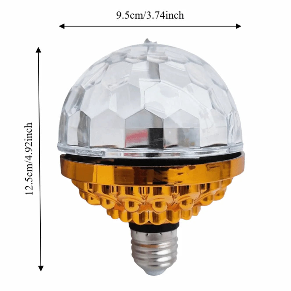 2 Pack Modern AC 85-265V LED Disco Light E27 6W Disco Ball Light Rotating Golden Magic Ball Light Party