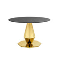 Luxury Glass Dining Table Round Stainless Steel Base for Hotel Restaurant Home Furniture