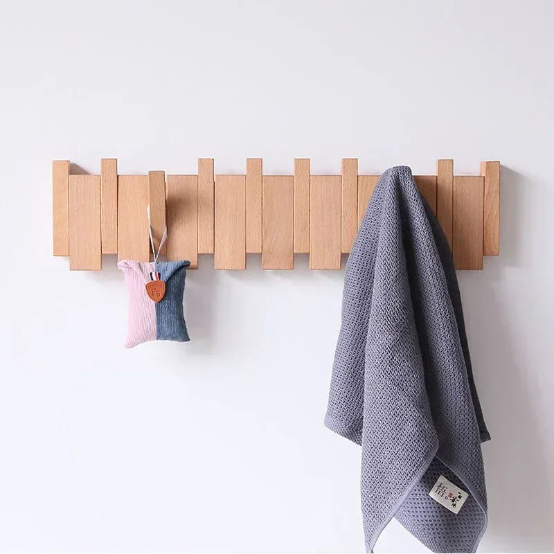 Black Walnut Coat Rack Wall Mounted Solid Wood Clothes Hooks Hallway Entrance Door Hanger Home Decor Ds Furniture Perchero