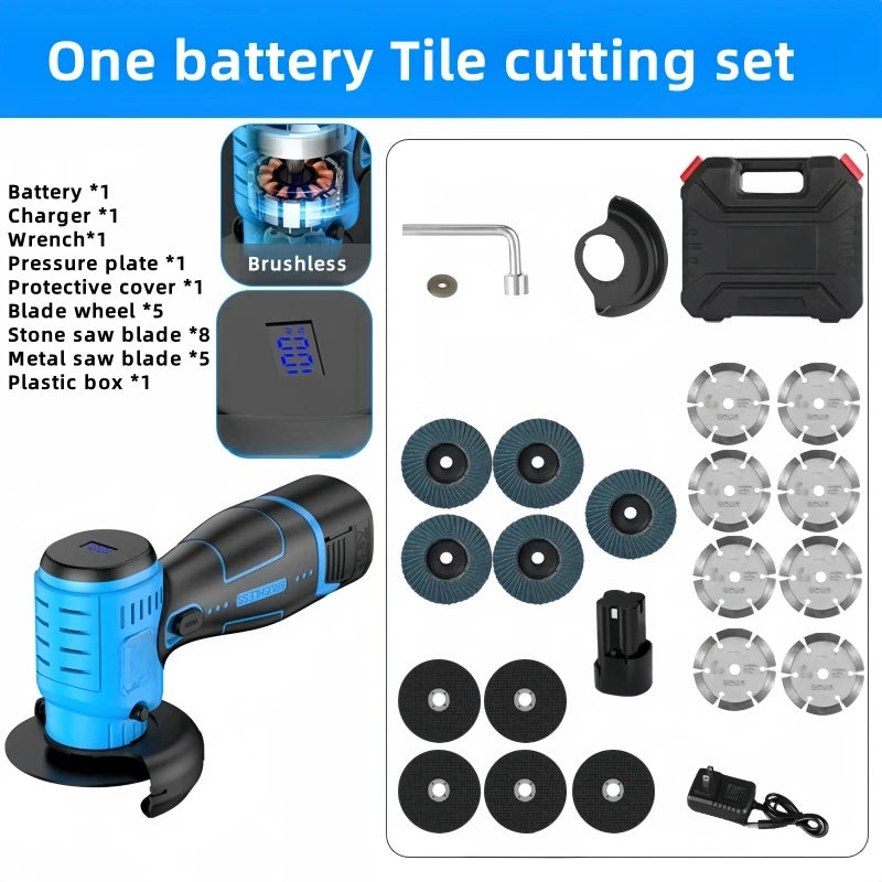 16.8V Brushless Angle Grinder 20000RPM Electric Polishing Grinding Machine Mini Cordless Cutting Lithium Battery Power Tool