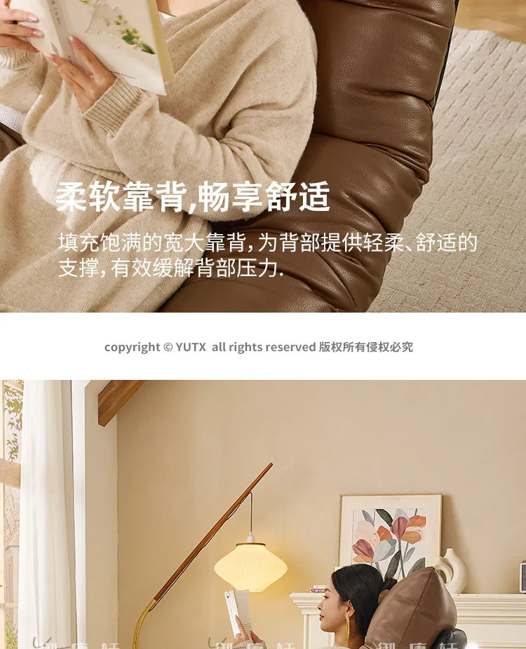 Italian minimalist sofa chair single leather art rotating leisure chair living room high-end single chair