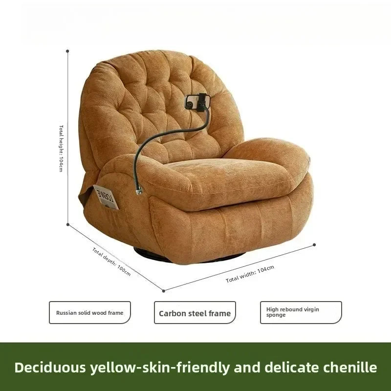 LZ X LazySofa Single Recliner Electric Space Capsule Rocking Chair Eco-Leather Lounge Living Room Suitable Sitting Reclining Sle