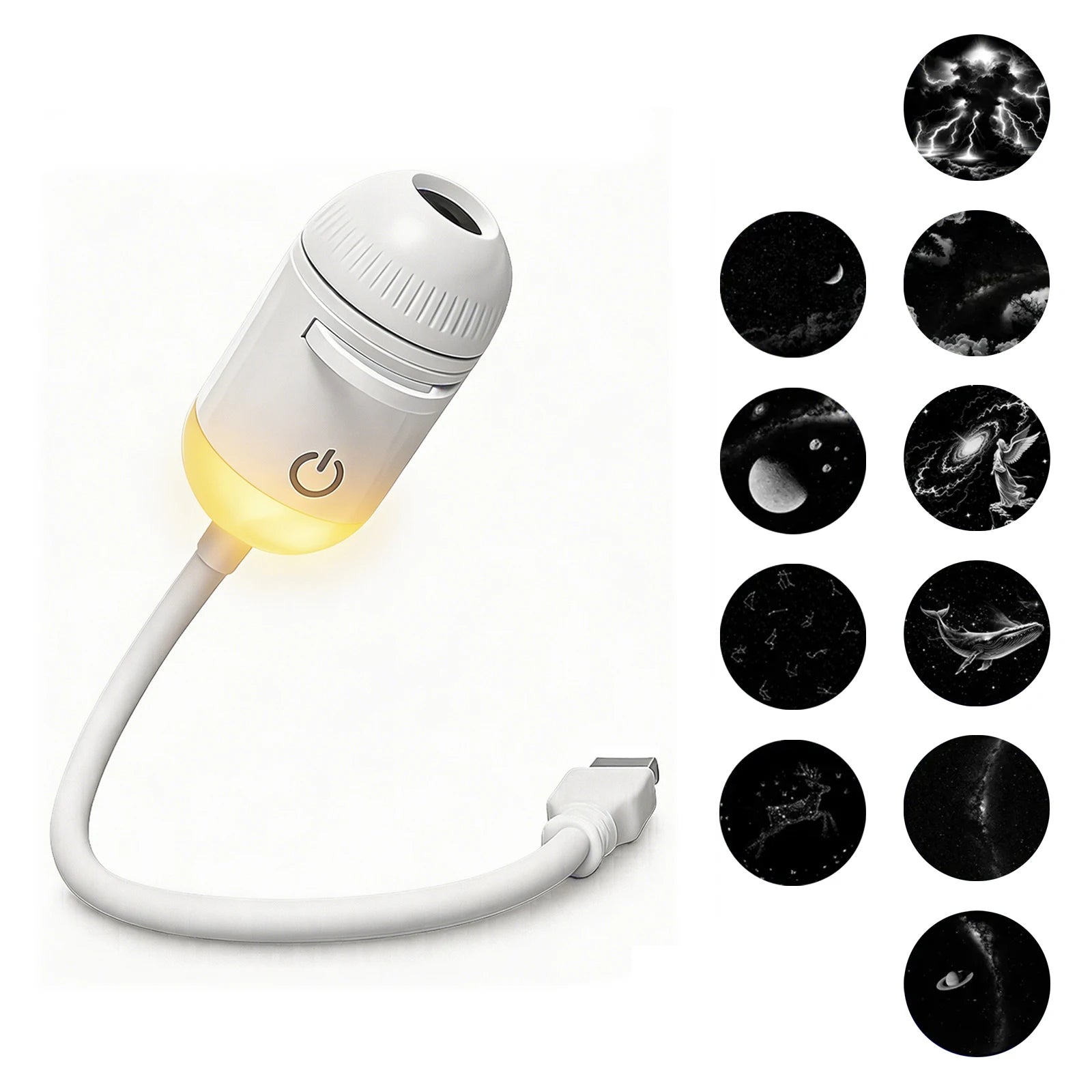 Salange 2-in-1 USB Galaxy Projector Night Light Starry Sky Projetors Lamp Manual Focus For Holiday Atmosphere/Photo Scenarios