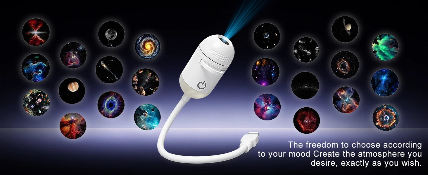 Salange 2-in-1 USB Galaxy Projector Night Light Starry Sky Projetors Lamp Manual Focus For Holiday Atmosphere/Photo Scenarios