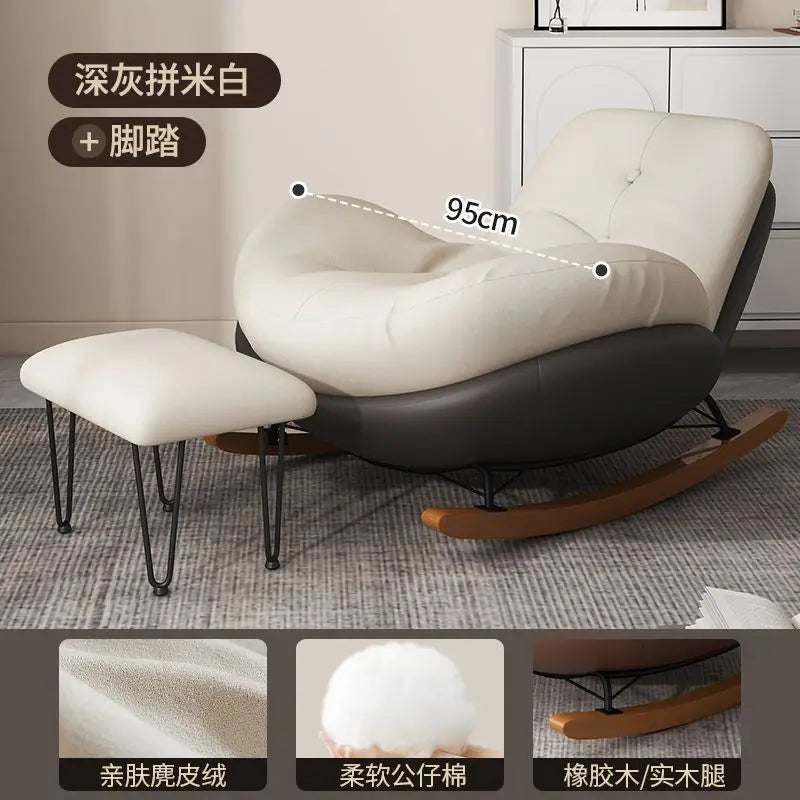 for Internet Celebrity Lazy Sofa Rocking Chair Simple Adult Recliner for Living Room Bedroom Balcony Household Single Sofa