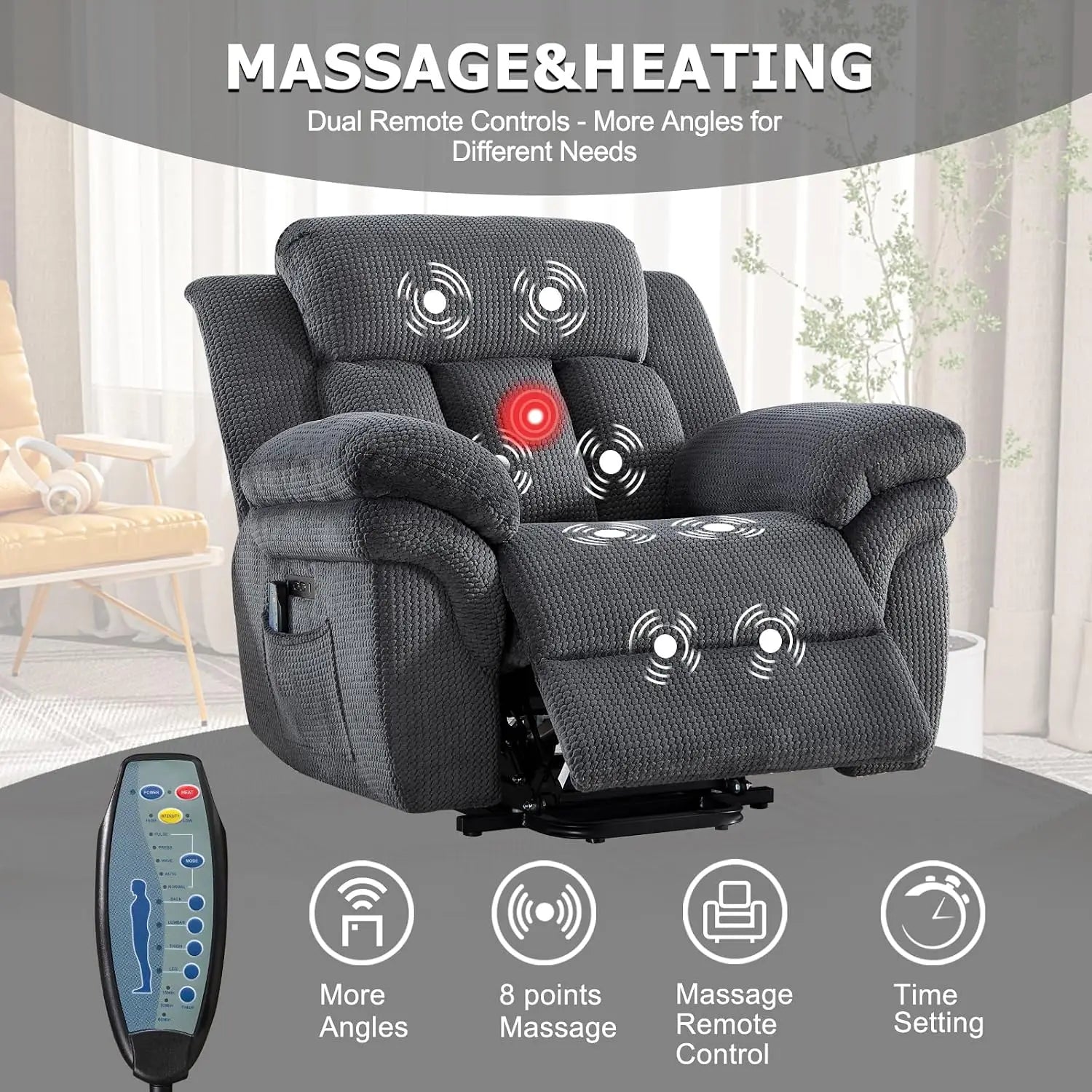 46" Wide Oversize Power Lift Recliner Chair, Extra Large Electric Lift Recliners for Elderly Big, Stand Up Recliner Chair