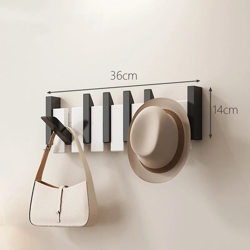 Walnut Wood Coat Rack Wall Mounted Hooks Key Clothes Hanger Hallway Door Home Bedroom Entrance Decor Organizer Rack