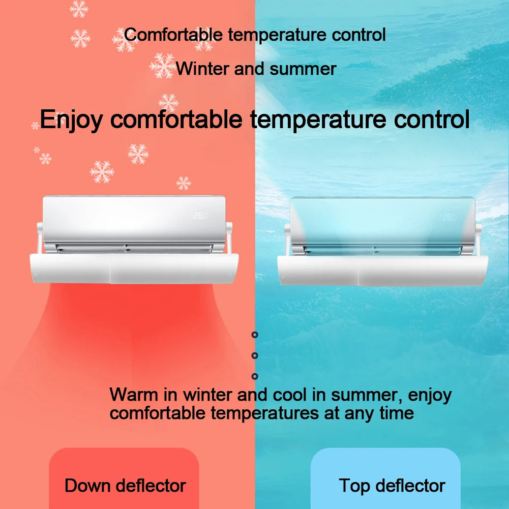180° Adjustable Air-Conditioning Air Deflector Freely Retractable Between 58-104cm Hanging Anti-Direct Blowing Windshield New