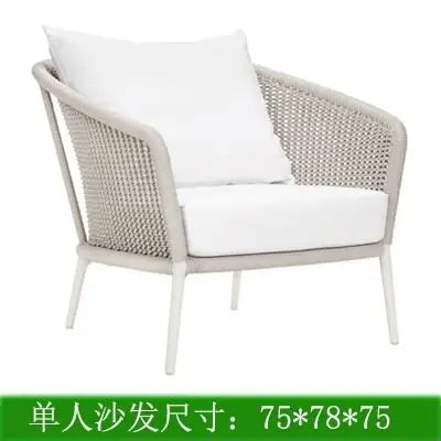 Outdoor courtyard Open-air waterproof and sunscreen Outdoor garden Balcony B & B leisure rattan chair combination furniture