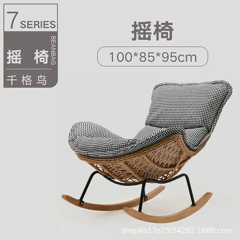 Rocking chair recliner adult sleeping single rattan balcony lazy chair bedroom casual home lazy sofa