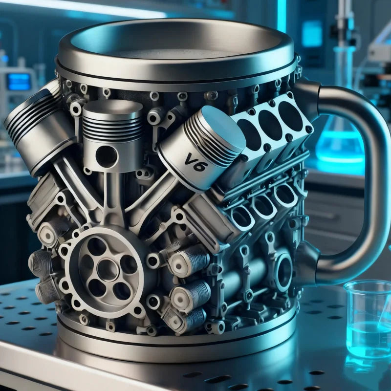 1 Piece Resin V6 Engine Mug Ornament, Simple and Unique Mechanical Engine Mug, Punk Stainless Steel Mug, Personalized Creative Mug, Great Gift