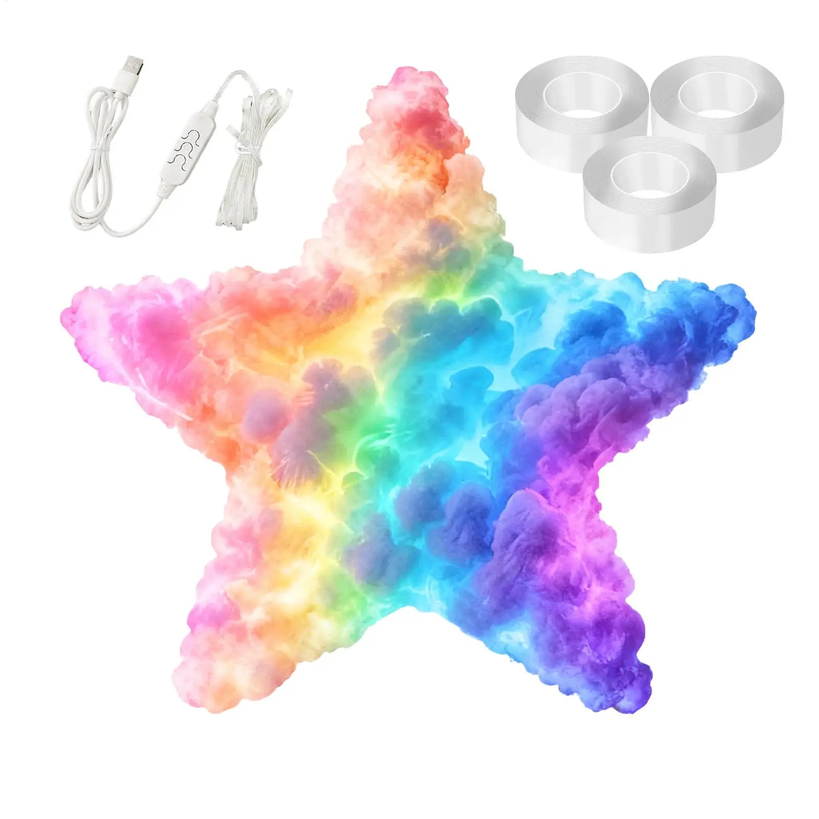 3D Thunder Cloud LED Light with Music - USB Powered Mood Lamp for Ceiling, Bedroom, Desk, Party, Festival & Photography Decor