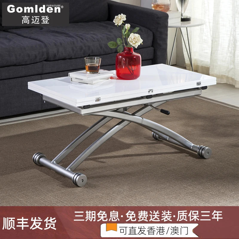 Gaomaiden free adjustment lifting coffee table small apartment household variable dining table dual-purpose square creative fold