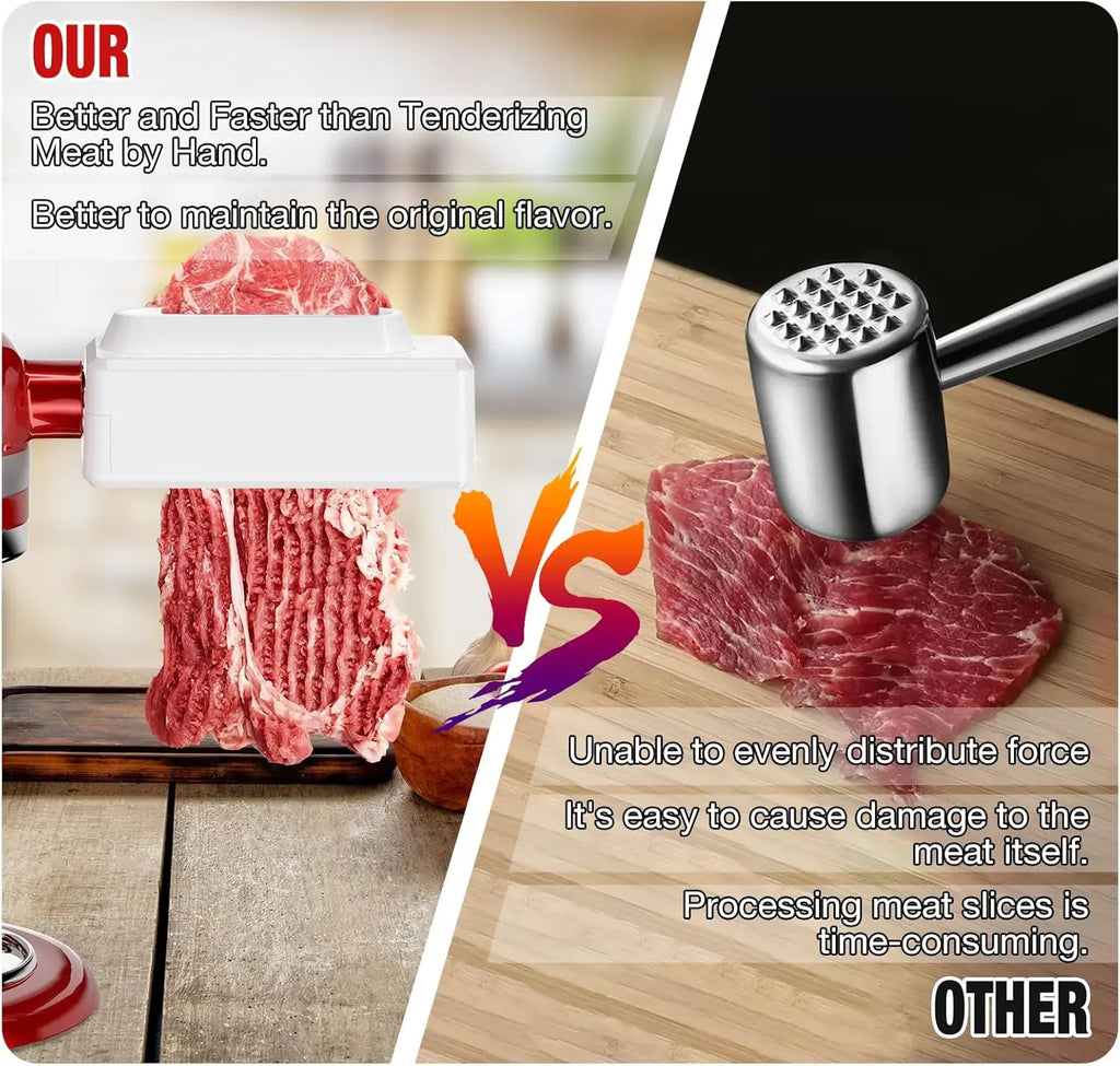 Meat Tenderizer Attachments for KitchenAid Stand Mixers, Accessories for KitchenAid with Stainless Steel Gears Accessories