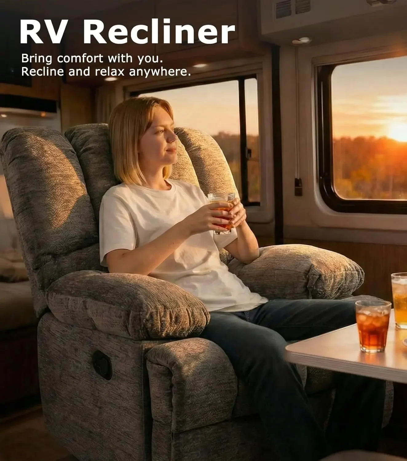 Oversized Recliner Chair, Rocking Recliners, Overstuffed Soft Big Man Manual Rocker Recliner, Extra Large Living Room Chair 350