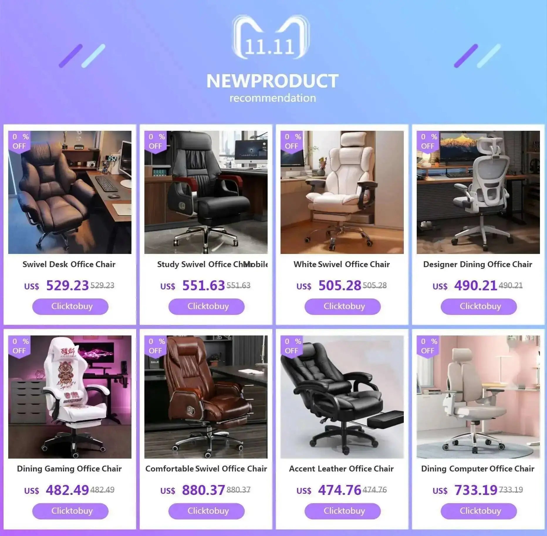 Lounge Luxury Office Ergonomic Chair Mobile Recliner Floor Arm Designer Office Chair White Cadeira Ergonomica Furniture HDH