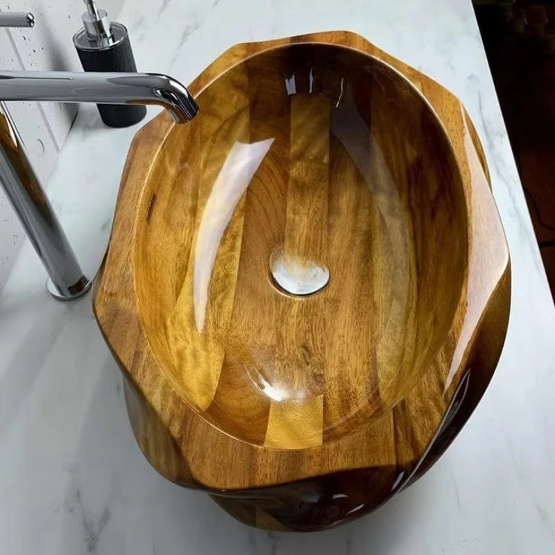 Solid wood washbasin handmade washbasin eco-friendly sink handmade wooden basin