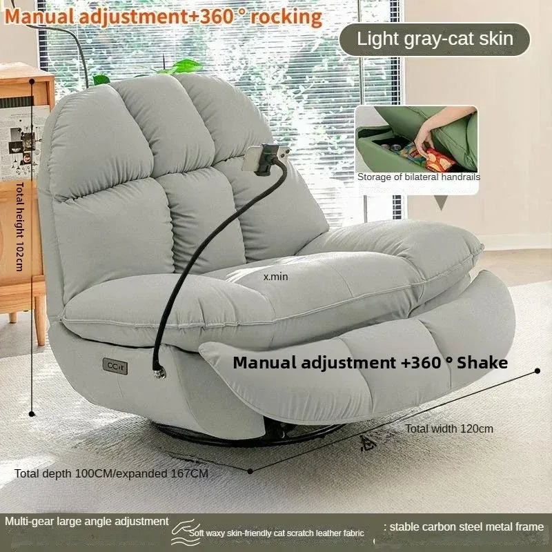Smart Electric Lazy Sofa Recliner Single Leisure Chair with Sleep Function for Modern Living Room Lounge  Leather Sectional Sofa