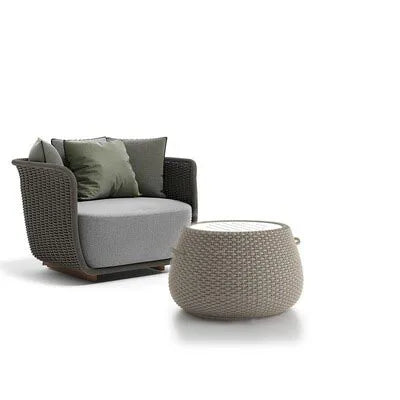 High end outdoor courtyard sofa, tea table combination, villa garden, sunroom, creative rattan chair sofa