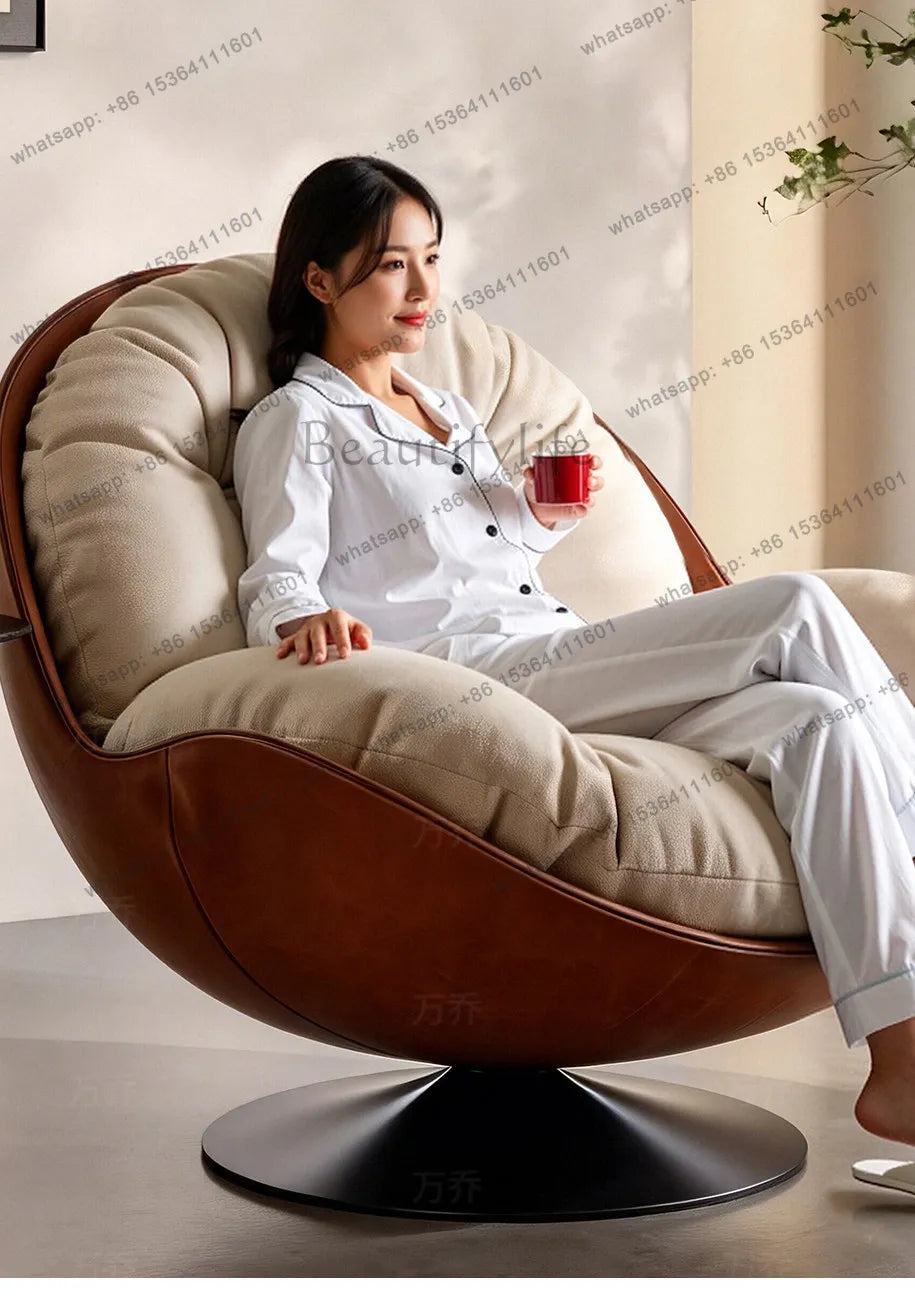 XX Light Luxury Modern Leisure Swivel Chair, Nordic Recliner Advanced Lazy