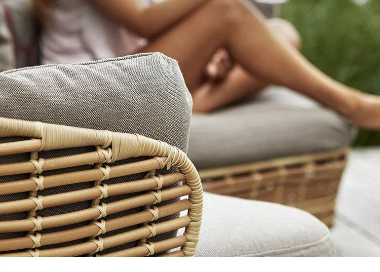 Nordic Hotel Outdoor Rattan Garden Sofas B&B Villa Garden Simple Courtyard Waterproof Sun Protection Lazy Sofa Outdoor Furniture