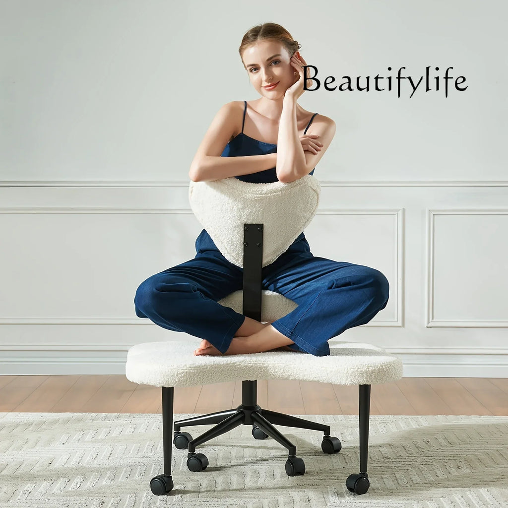 JB Cross Leg Chair - Meditation Chair With Wheels, ADHD Chair, Height Adjustable Seat, Adjustable Footstool